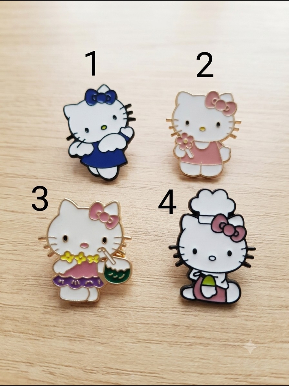 Hello Kitty 1" Enamel Pins - Pick One  (White, Pink, Blue, Purple)
